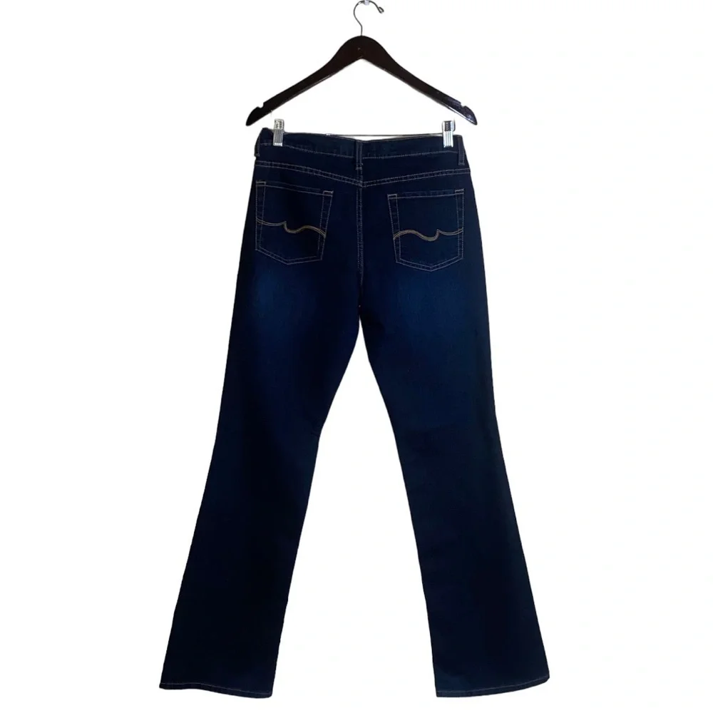 No Boundaries Denim Women’s Juniors Dark Blue Wash Mid Rise Bootcut Jeans Sz 11 - Picture 12 of 16